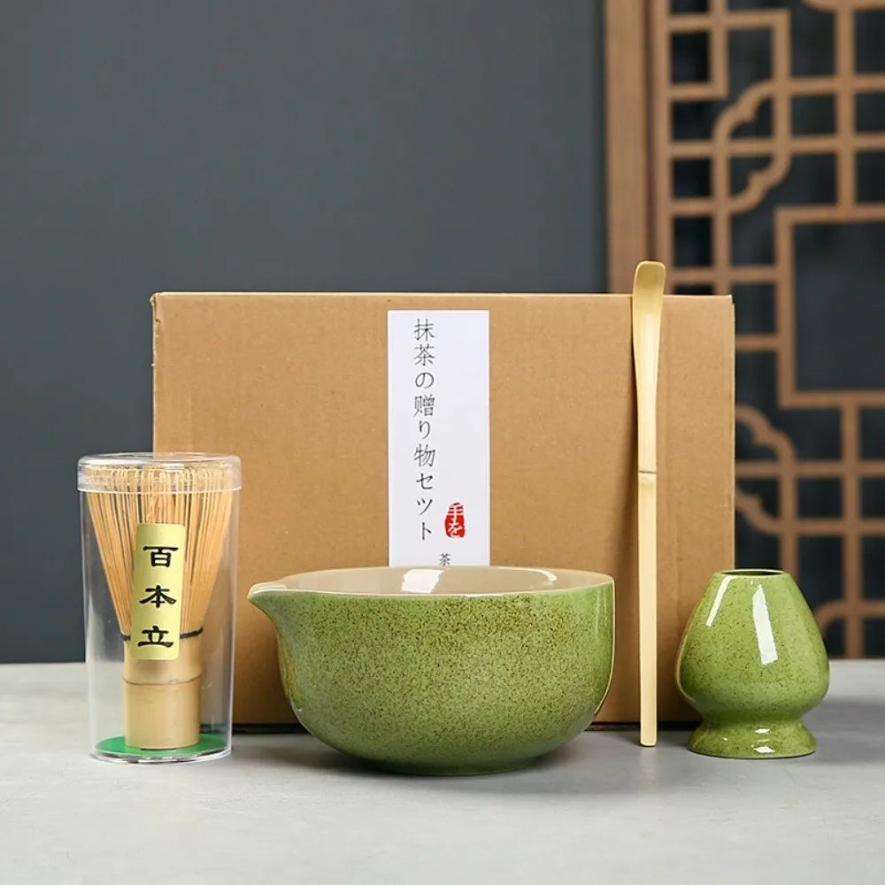 Tea Sticks Japanese Matcha Tea Set Matcha Spoon Tea-Making Tools Matcha Brush Match Bowl Bamboo Ceramic Matcha Whisk Set